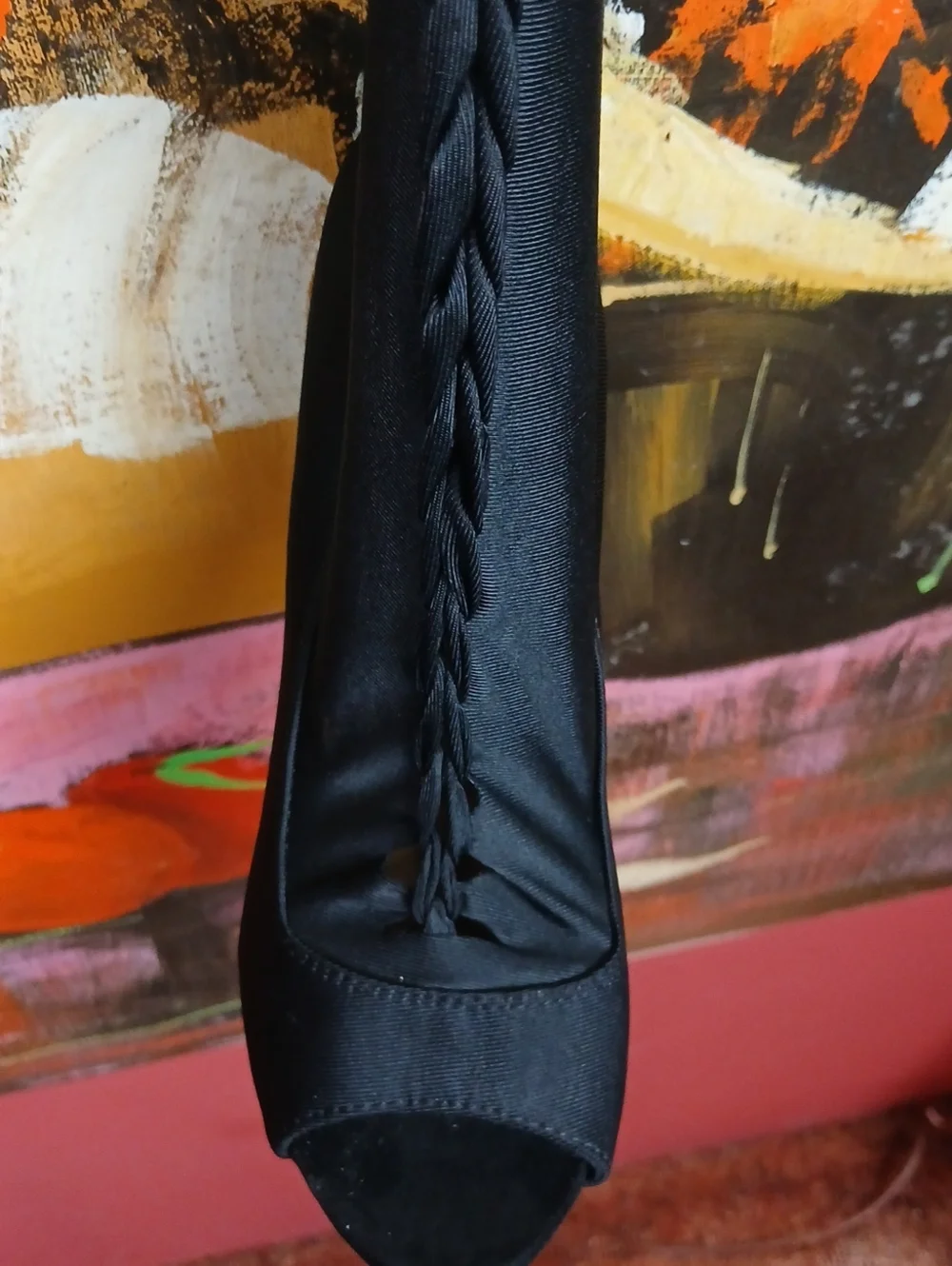 Bamboo Black Peep Toe Lace Up Thigh High Boots Size 8